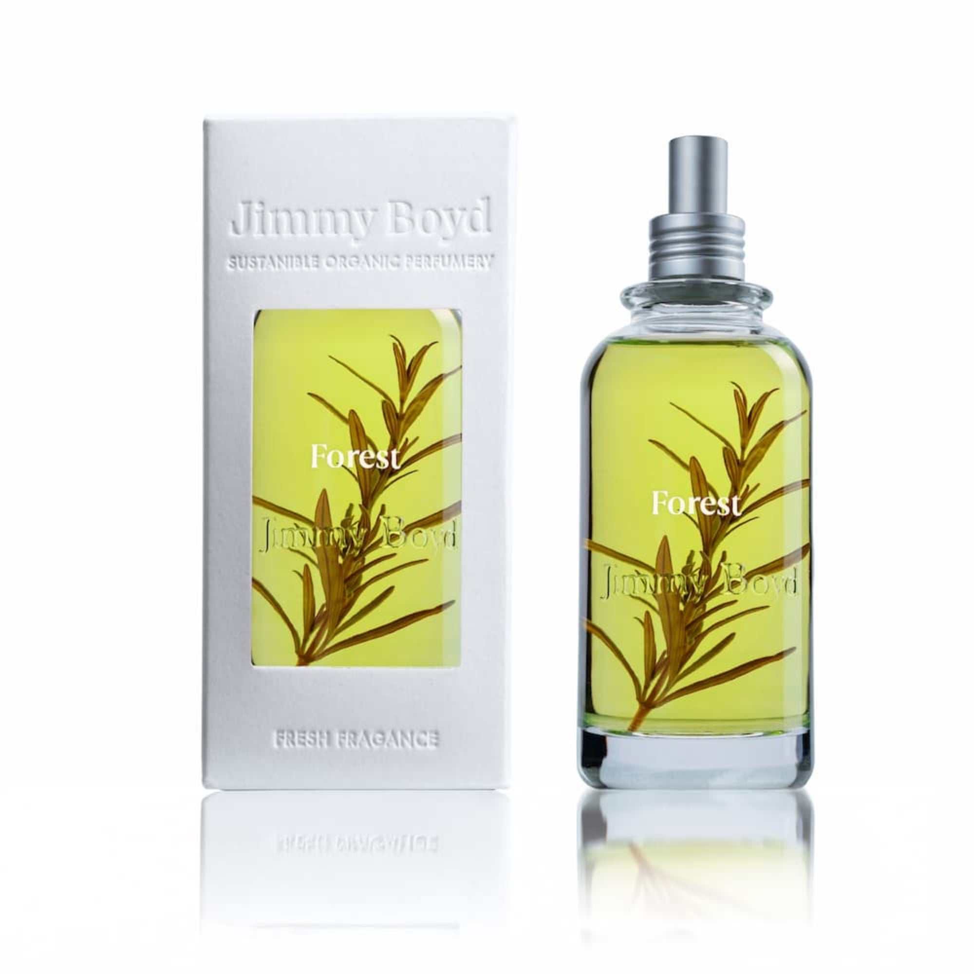 Botella de fragancia bio orgánica Forest 200ml con aroma herbal y amaderado