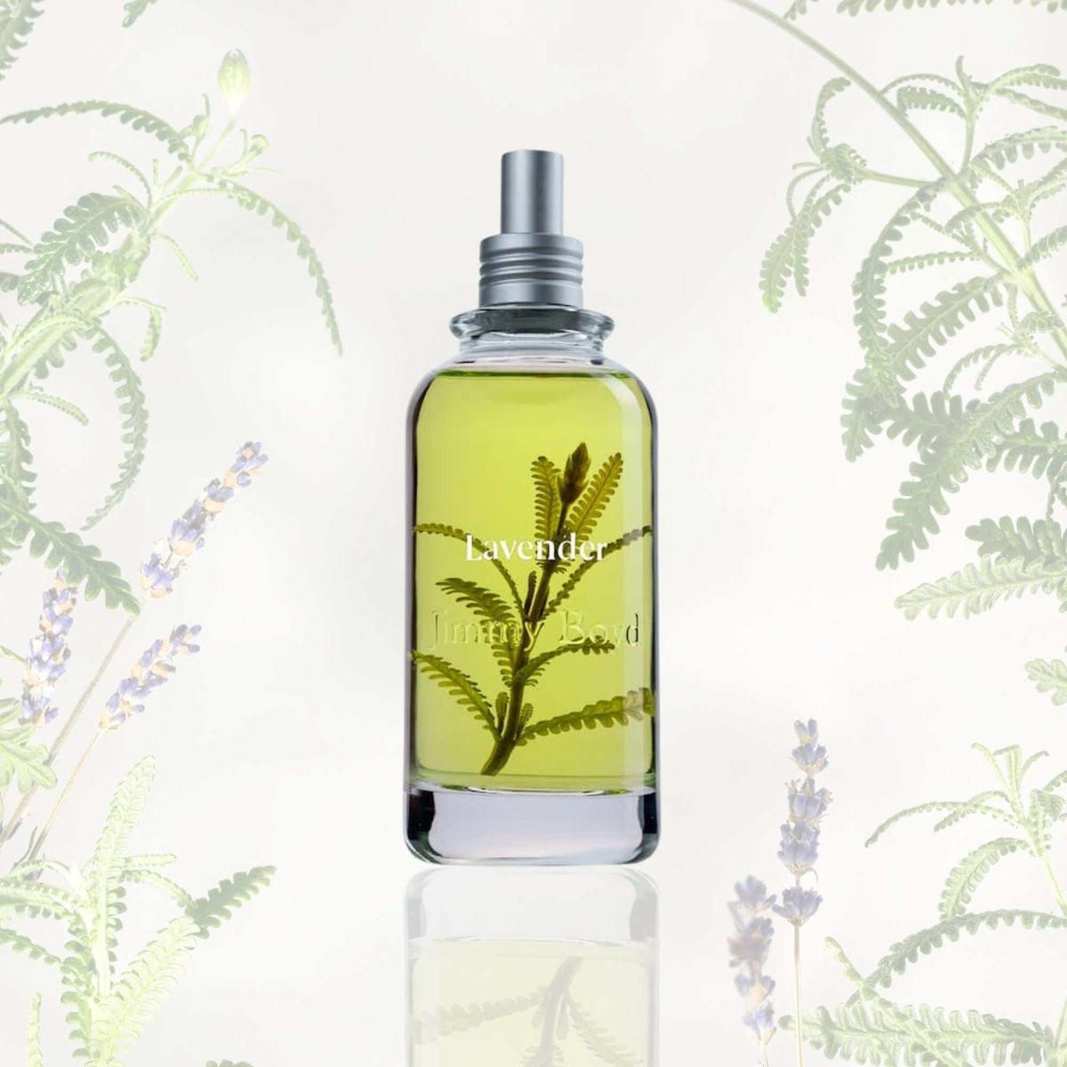 frascos de fragancia bio orgánica de lavanda en envase reciclable