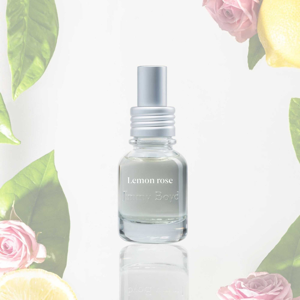 Frasco de fragancia bio orgánica Lemon & Rose 25ml con aroma cítrico y floral