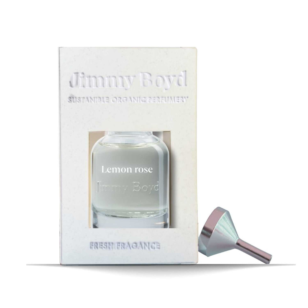 Frasco de fragancia bio orgánica Lemon & Rose de 25ml con aroma cítrico y floral