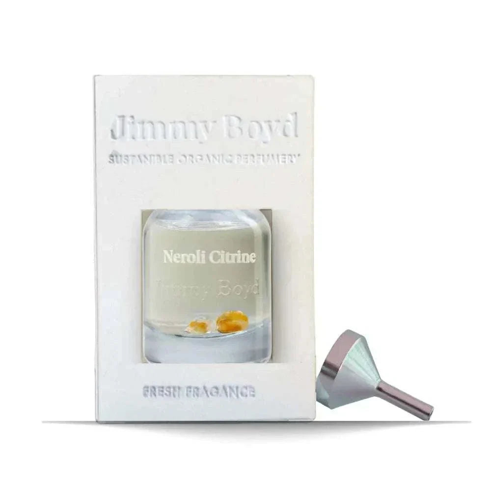 Botella de perfume Neroli Citrine orgánico 25 ml con fragancia cítrica y floral