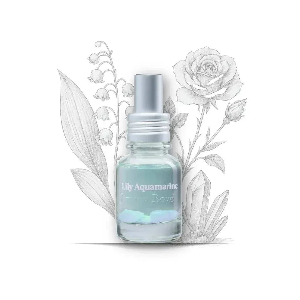 Botella reciclable de perfume orgánico Lily Aquamarine 25ml con aroma fresco y floral