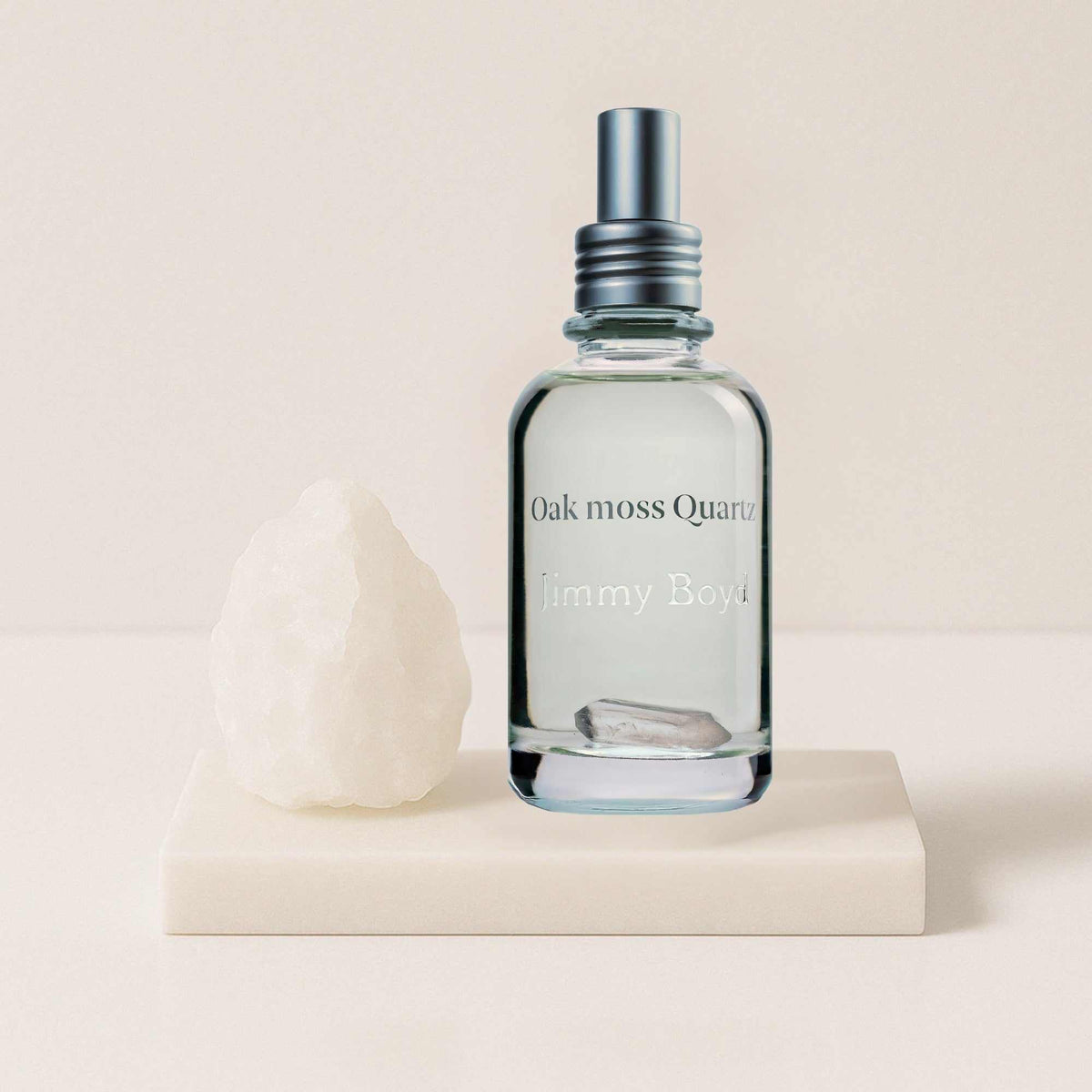 Perfume orgánico Oak Moss Quartz en botella de 100ml con cuarzo