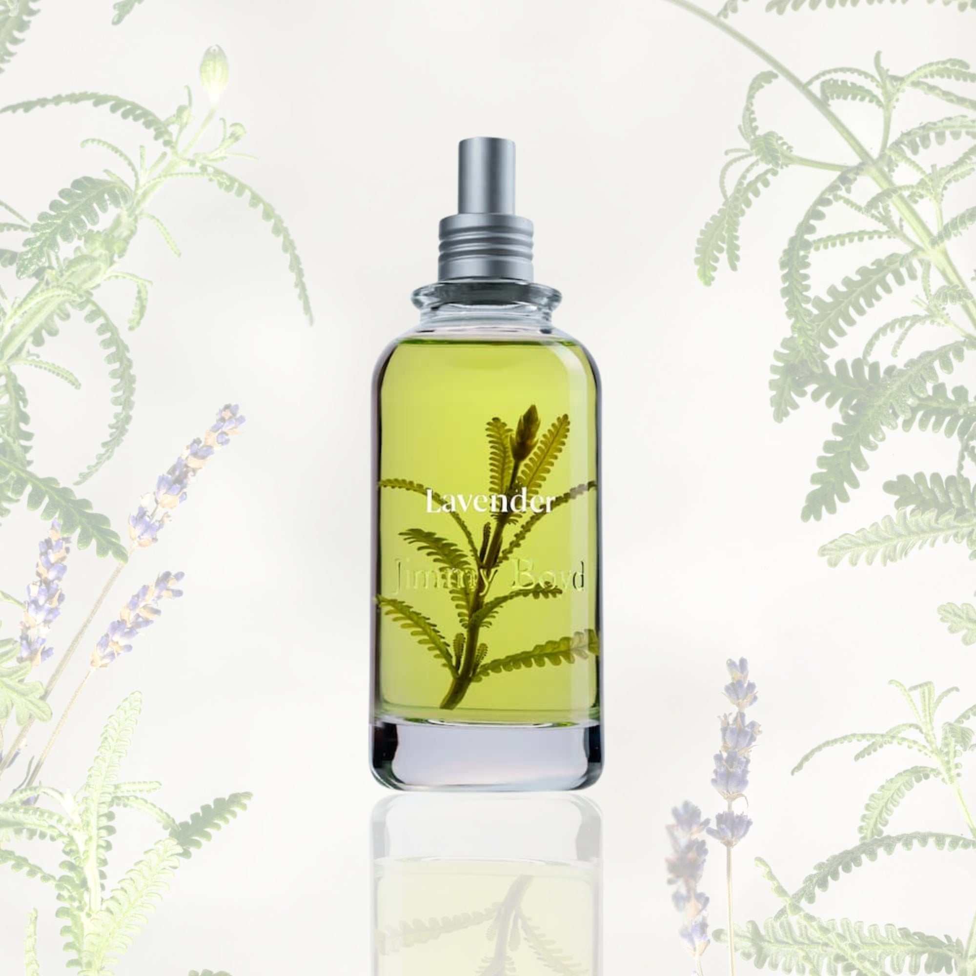 frascos de fragancia bio orgánica de lavanda en envase reciclable