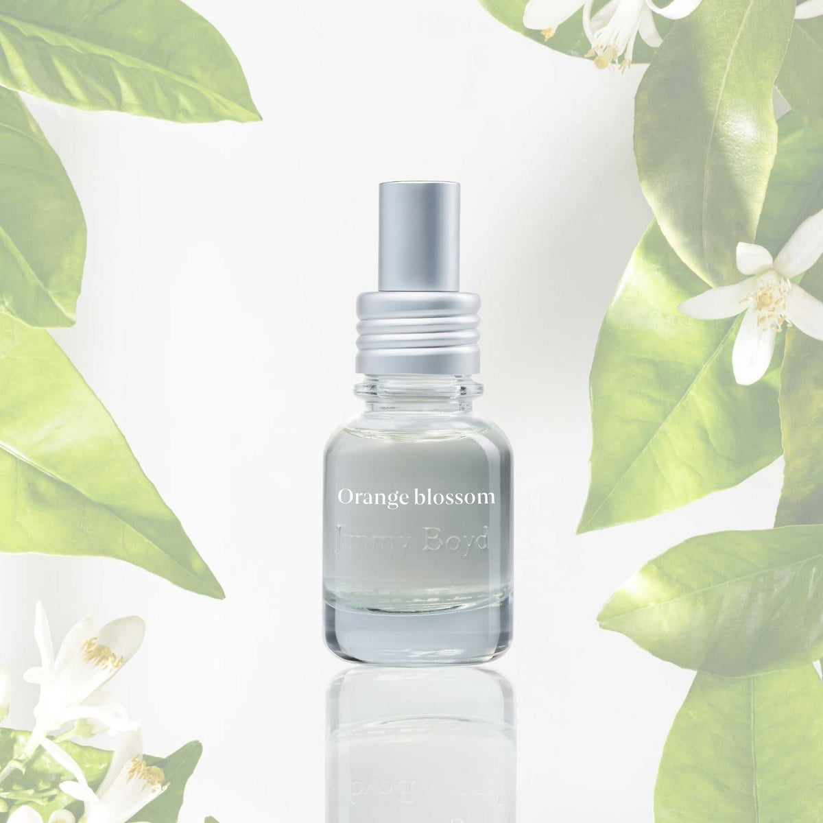 Frasco de fragancia bio orgánica Orange Blossom con diseño mediterráneo