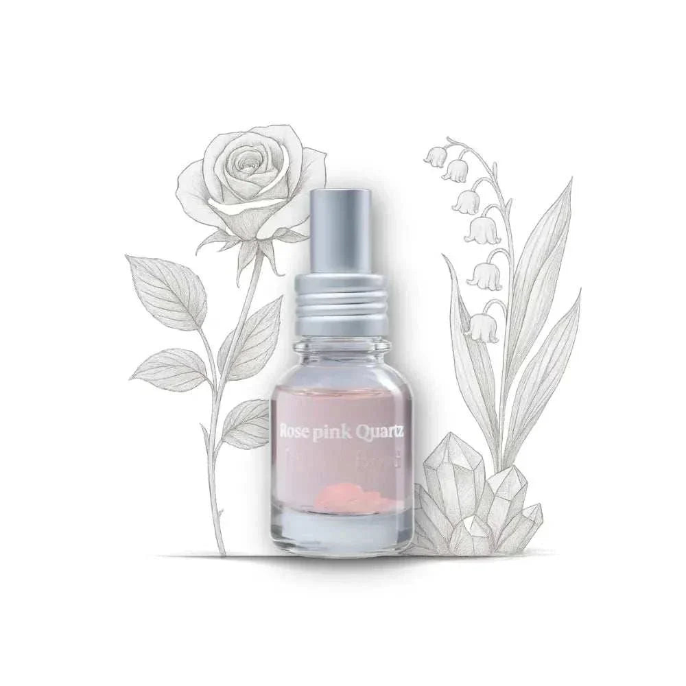 Perfume orgánico Rose Pink Quartz de 25ml con esencia floral y cuarzo rosa